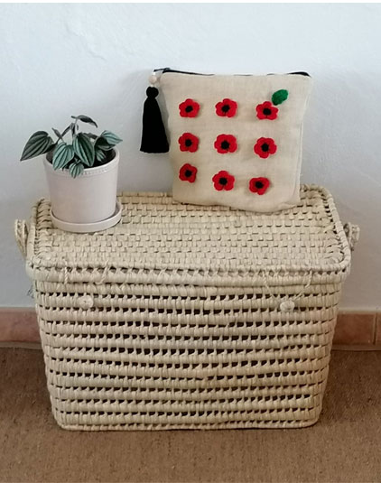 Grande trousse Lyon en toile e jute et crochet