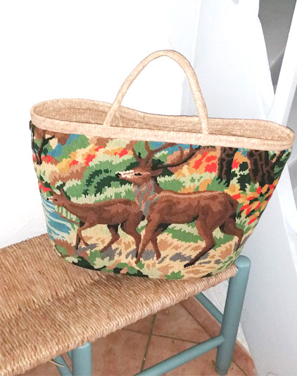 Sac panier grand modle canevas