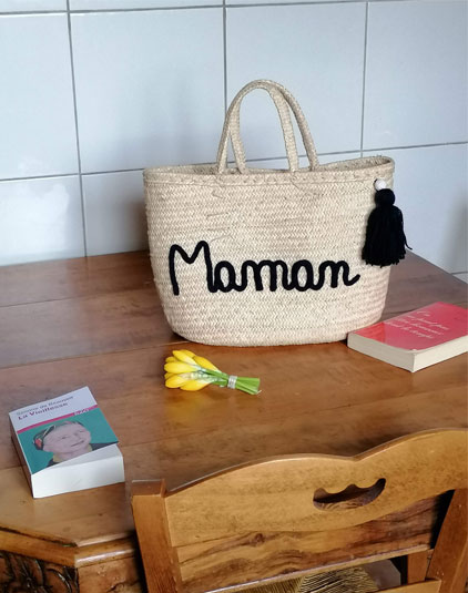 Sac panier lyon Maman bleu marine