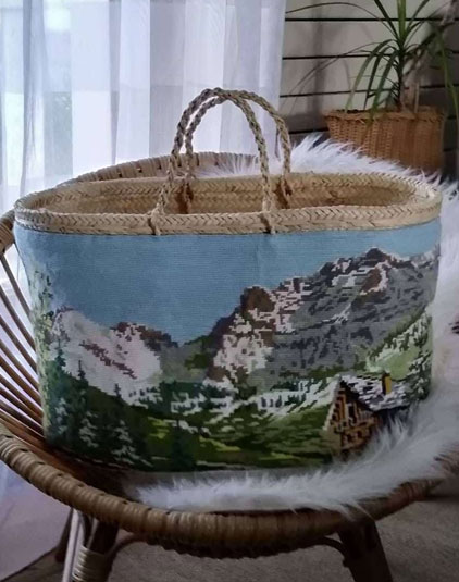 Sac panier Lyon canevas montagne