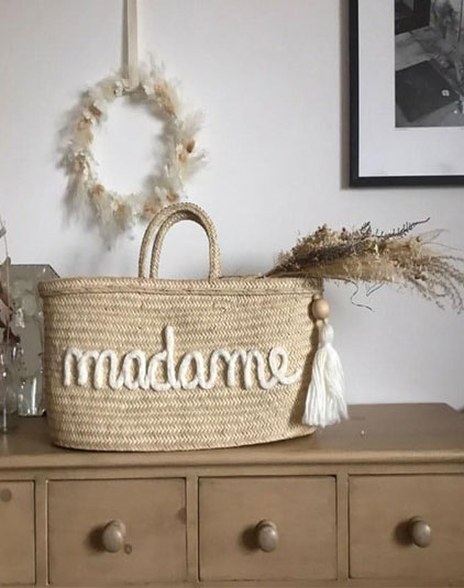 Sac panier lyon madame laine blanche