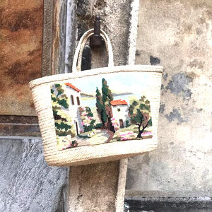 Sac panier Lyon canevas motif provence