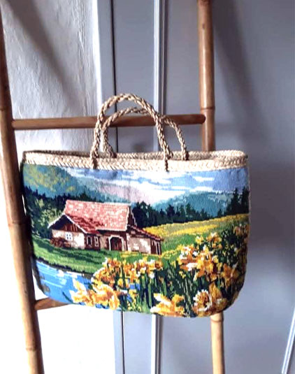 Sac panier Lyon canevas jonquilles