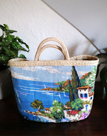 Sac panier Lyon bord de mer canevas idée cadeau personnalisable