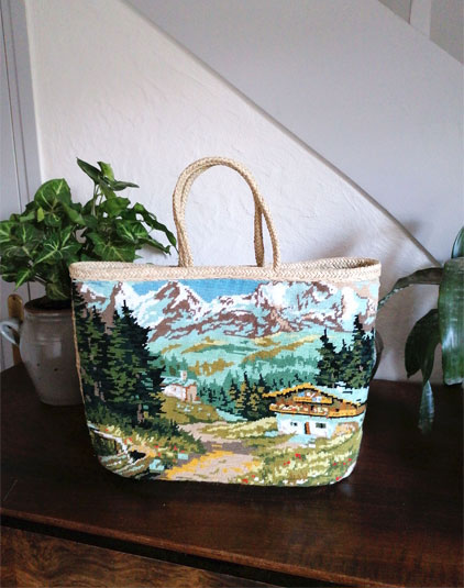 Sac panier Lyon montagne et chalet idée cadeau personnalisable